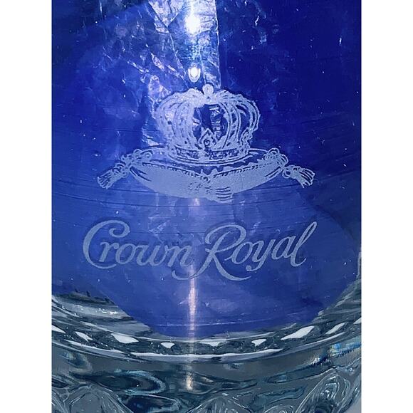 Crown Royal Old Fashioned Rocks Lowball Glass Etched Logo Label Made in Turkey - Picture 3 of 10